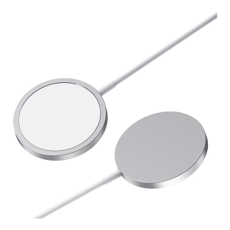 ESCASE【套裝】無(wú)線(xiàn)充電器 Magsafe磁吸充電桌面支架硅膠適用于iphone蘋(píng)果15/14/13/12充電底座懶人白色