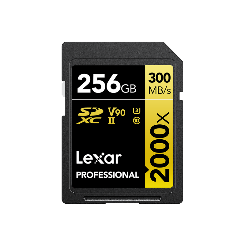 Lexar 雷克沙 256GB SD存储卡 U3 V90 8K视频摄像相机内存卡 读300MB/s 写260MB/s 高速读取录制（2000x）