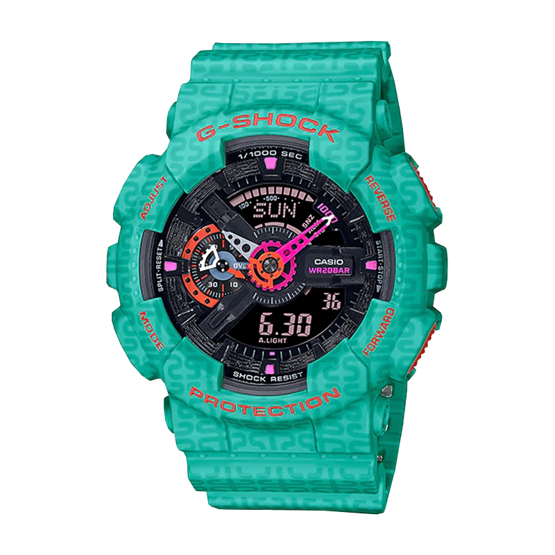 卡西欧(CASIO手表 G-SHOCK系列户外运动防水男士运动表 GA-110SGG-3A