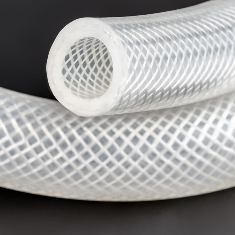 高压蒸汽网纹硅胶管耐高温耐压防爆编织纤维软管 内径4*外径9mm-1米