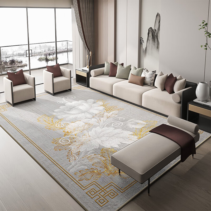 诗维蔻新中式客厅沙发地毯茶几毯大面积家用轻奢高级感加厚地毯客厅超大 家有富贵 200×340cm【透气棉布底】