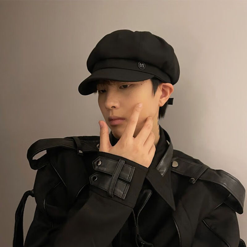 朵安芬贝雷帽画家帽帽子男潮夏季日系复古文艺百搭八角帽男四季款报童