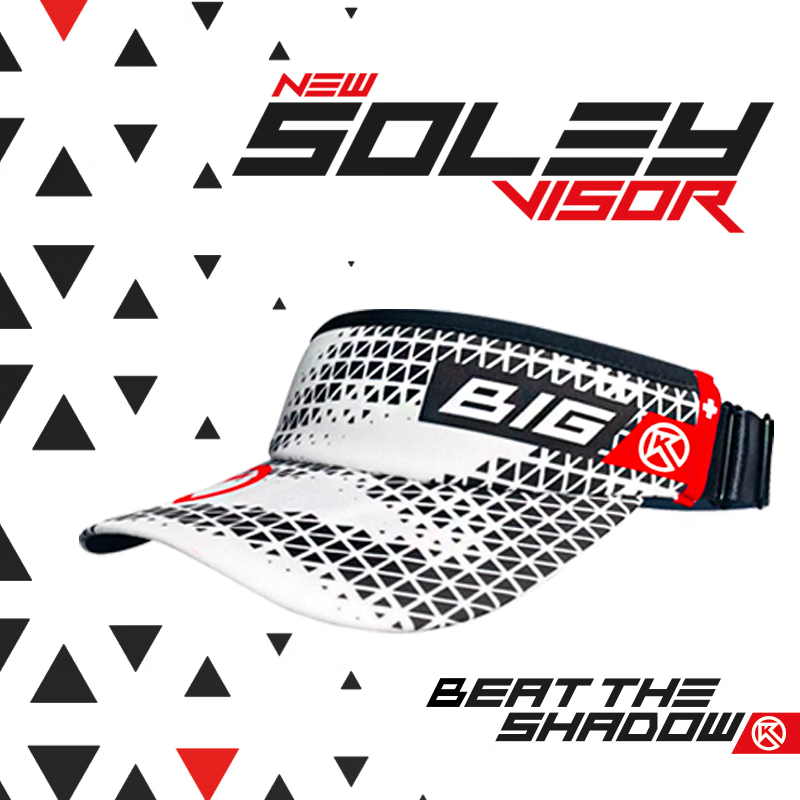 BIGK 大K SOLEY VISOR 轻量级空顶帽 户外 路跑 马拉松 吸湿排汗 红色【男女同款】 均码