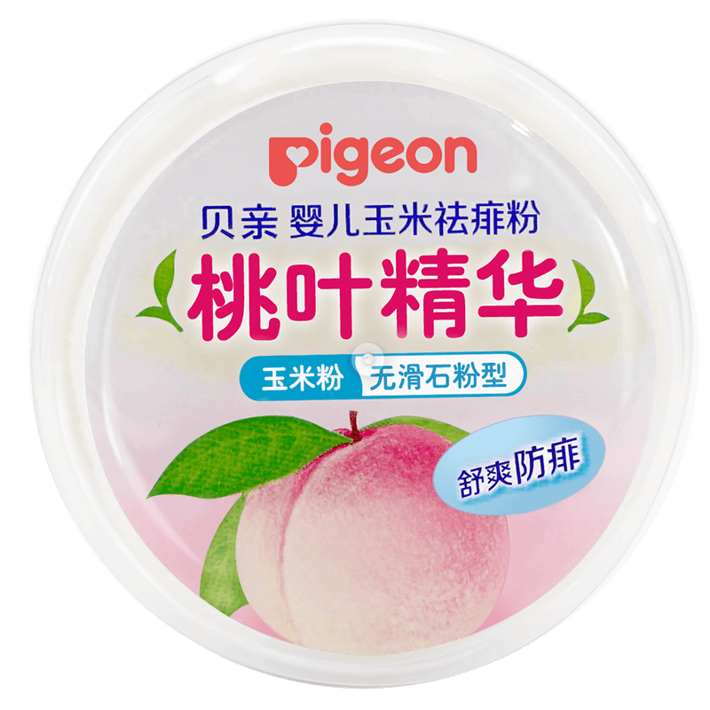 Pigeon 贝亲 桃叶精华系列 玉米祛痱婴儿爽身粉 含粉扑 50g