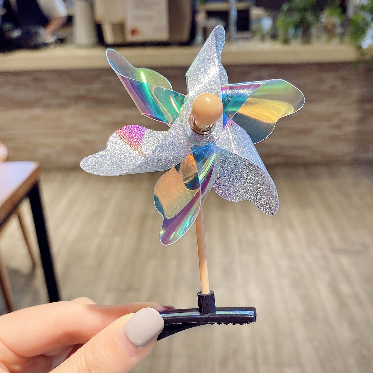 天颛可爱大风车发夹子卡通会动的小风车发夹儿童发卡发饰女童卡子批发