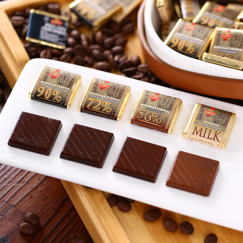 禾澹俄罗斯黑巧克力纯可可脂每日黑巧苦巧食品袋零食 90%可可 极苦