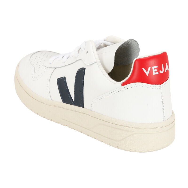 VEJA 【明星同款】VEJA  男鞋 蓝标红尾板鞋 情侣男女同款网面拼接平底小白鞋 V-10 VX021267-N 白色 44