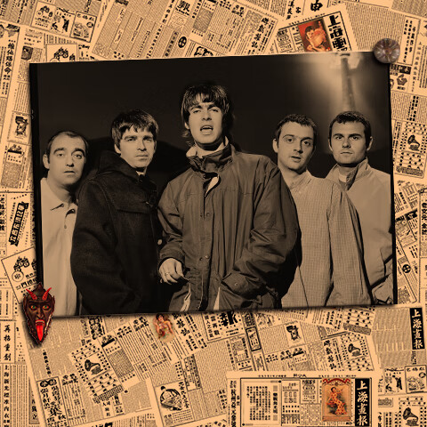 绿洲乐队海报 牛皮纸复古音乐装饰画摇滚音乐贴画怀旧无框画 画芯