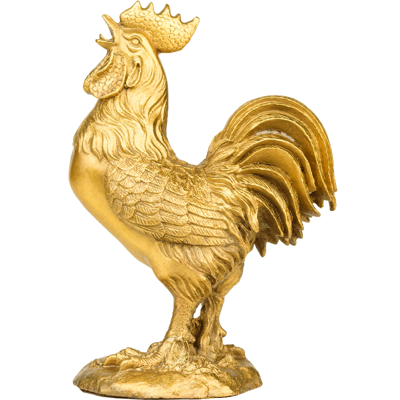 百纳源 金鸡摆件 公鸡摆设铜鸡工艺品铜公鸡摆件黄铜大公鸡报晓 7寸报晓金鸡
