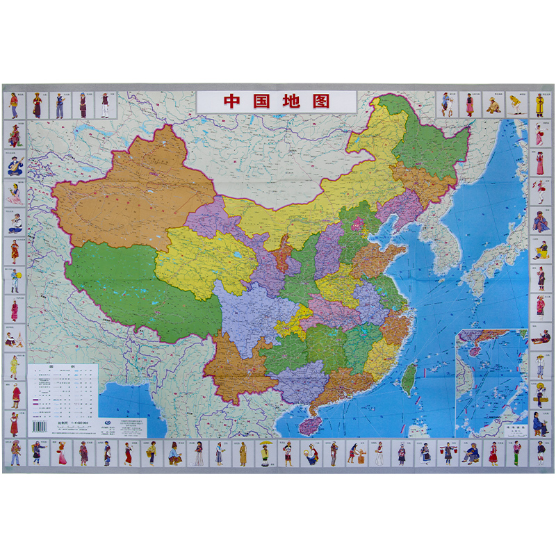 中国地图盒装 2019年 装饰版 1全张系列地图装饰版1068mm*745mm 比例尺1：6 000