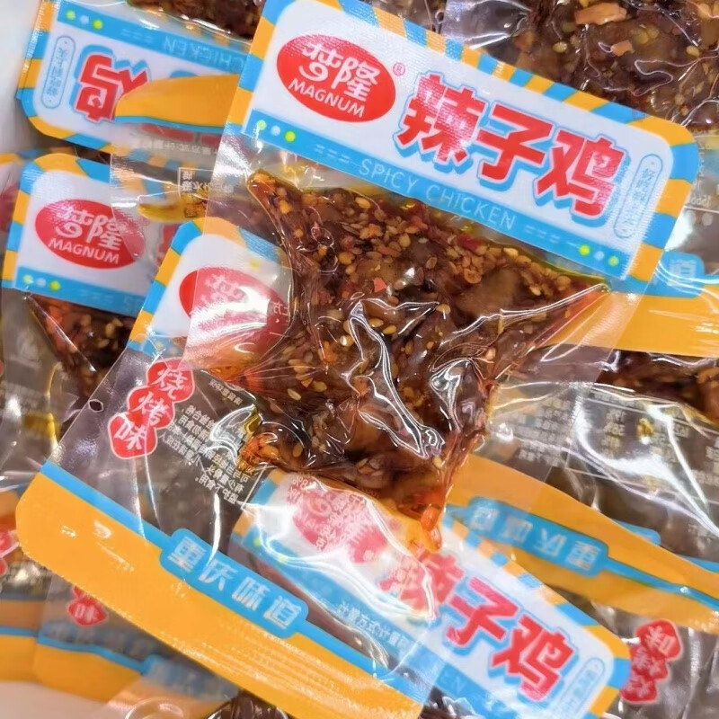可钦梦隆辣子鸡麻辣烧烤味鸡肉零食即食下饭菜重庆风味鸡丁肉类荤菜 2味混合 1000g