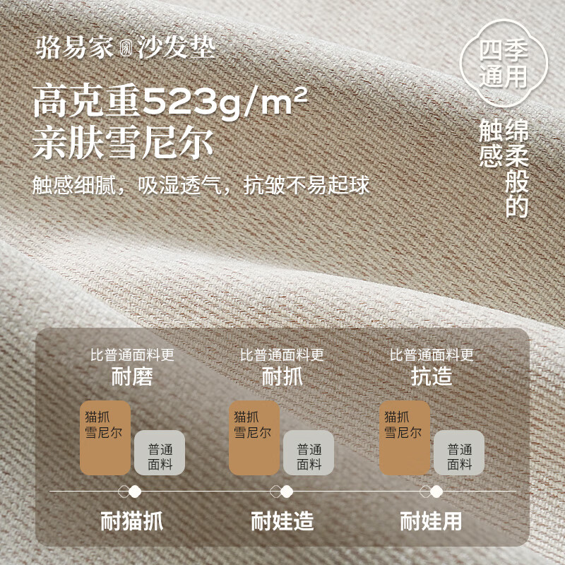 骆易家(Lorica)新中式沙发垫四季通用防滑2026年新款沙发坐垫防滑高级感沙发盖布 江山如画-米白色【升级耐刮抓雪尼尔】 专业定制【联系客服/测量报价】