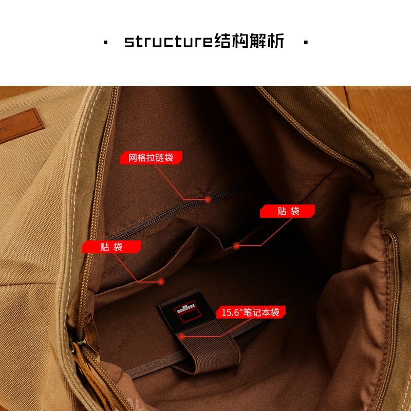 新潮代双肩包男女复古帆布包手提男士背包电脑包大学生书包旅行包大容量 蓝黑色 双肩包