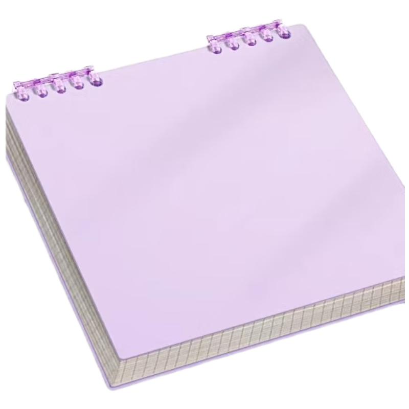 舒星 新款高颜值复古方形本子笔记本网格上翻活页本可拆卸初高中生不硌手错题考研记事本活页外壳 香芋紫