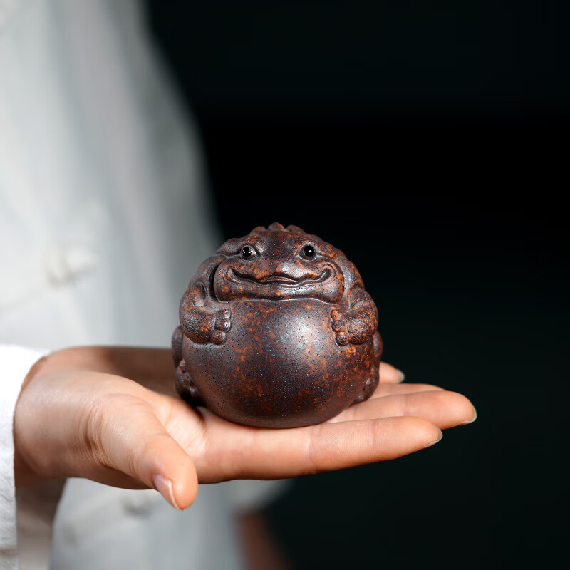 复雅集宜兴原矿紫砂纯手工柴烧一鼓作气茶宠摆件茶玩