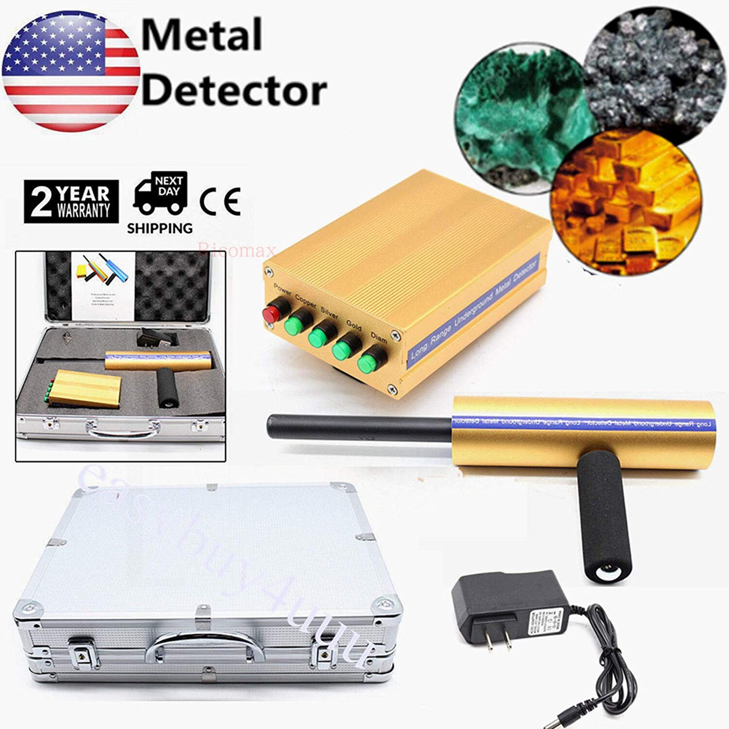 语森忆aks德克萨金属探测器探宝金子银铜宝石探测器钻石玉石探测器