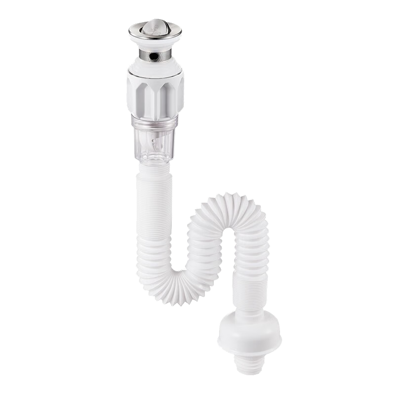 潛水艇(Submarine)SQ-22面盆下水軟管套裝洗臉盆帶溢水口下水器直排下水管翻蓋式