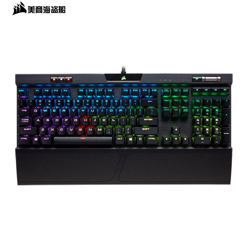 美商海盗船 (USCORSAIR) K70 RGB MK.2 机械键盘 游戏键盘 游戏键盘 全尺寸 RGB 铝框体 黑色 樱桃茶轴