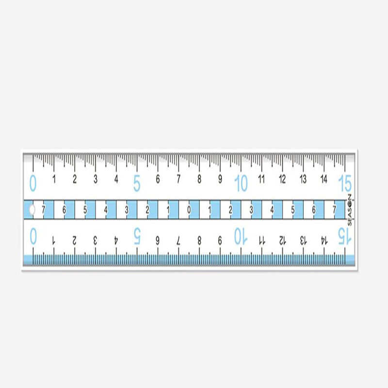 15公分文具尺子直尺公厘山形刻度 ck006-04 15公分双向尺-蓝色 3x16cm