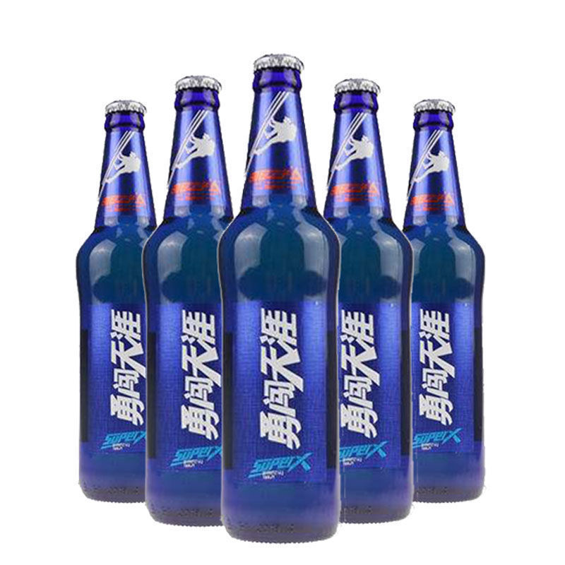 勇闯天涯蓝瓶 500ml*12瓶整箱 superx8度玻璃瓶啤酒 500ml*12瓶