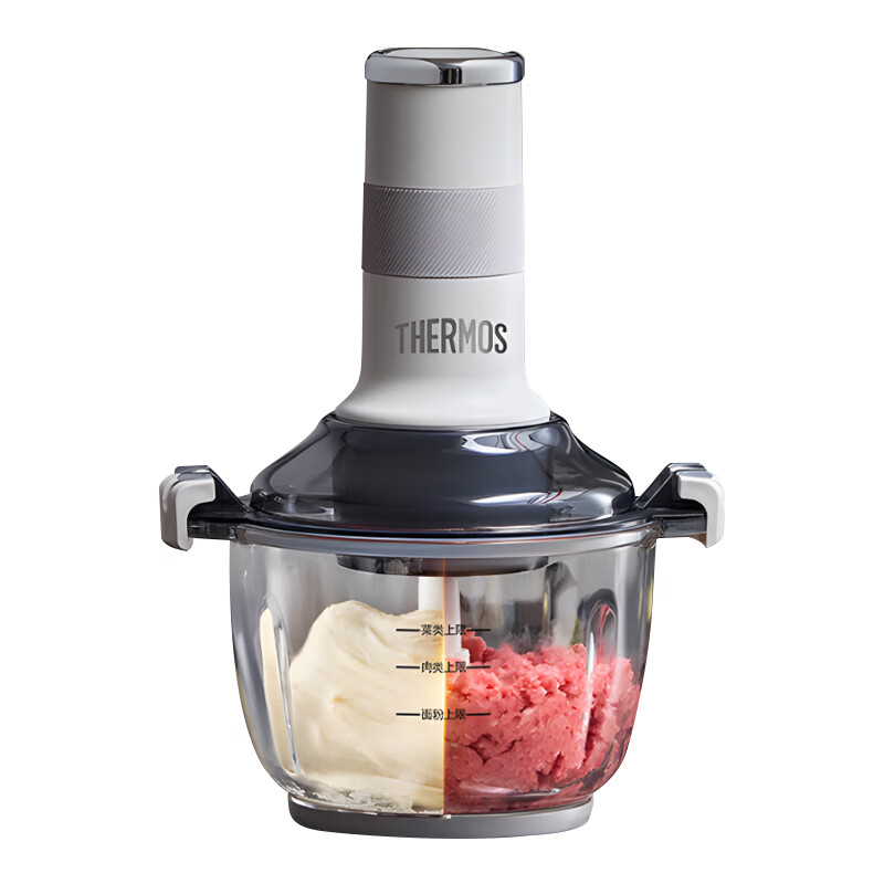 膳魔师(THERMOS)绞肉机家用多功能辅食机料理机全自动绞馅机蒜蓉机大容量碎肉机和面机EHA-5623A 白色 2.5L