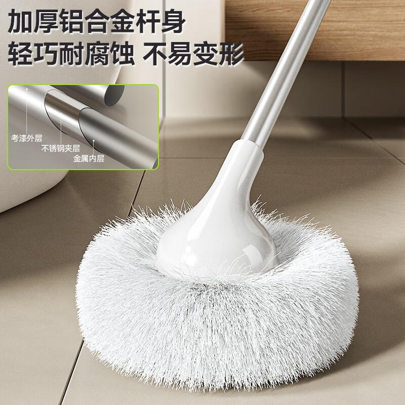 苏力达日本卫生间地刷软毛无死角长柄家用浴室浴缸刷墙面瓷砖清洁刷地板 加长浴室软毛刷80-123cm【可拆卸】白