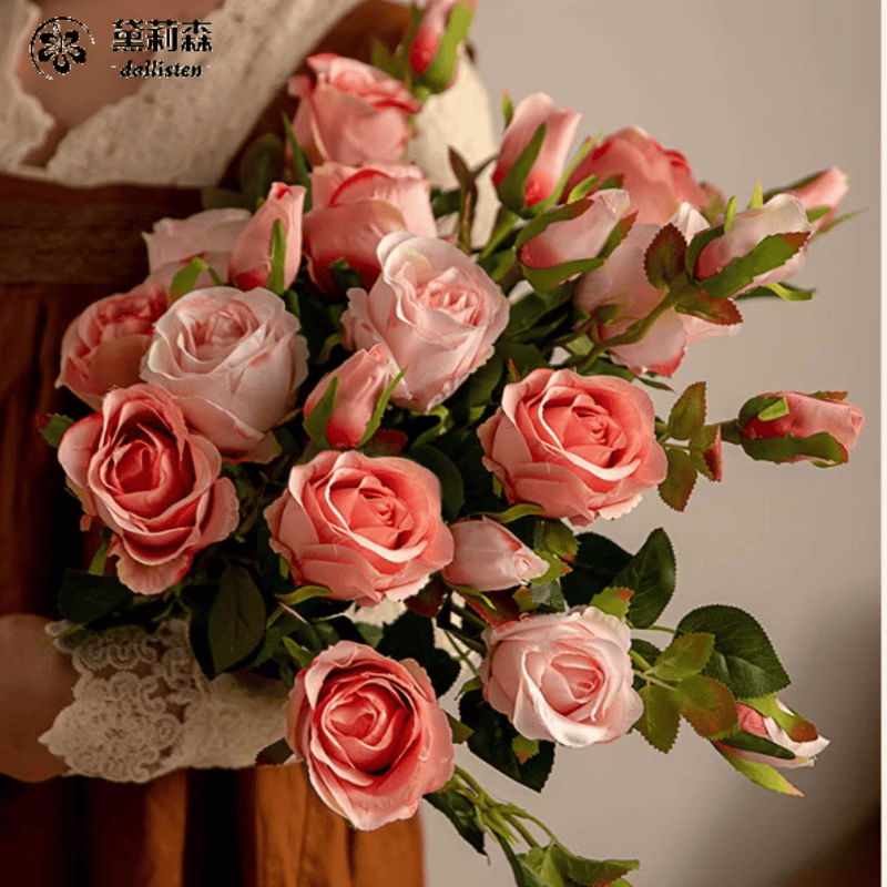 玫瑰花假花干花束餐桌花家居装饰品插花摆件插花摆设 保加利亚玫瑰 3