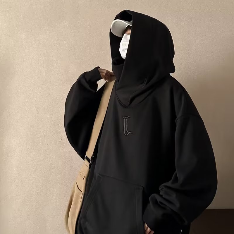 POUM连帽卫衣男女同款社恐i人长袖男套头外穿外套男学生百搭上衣男 CNPW-W103浅灰色 XL