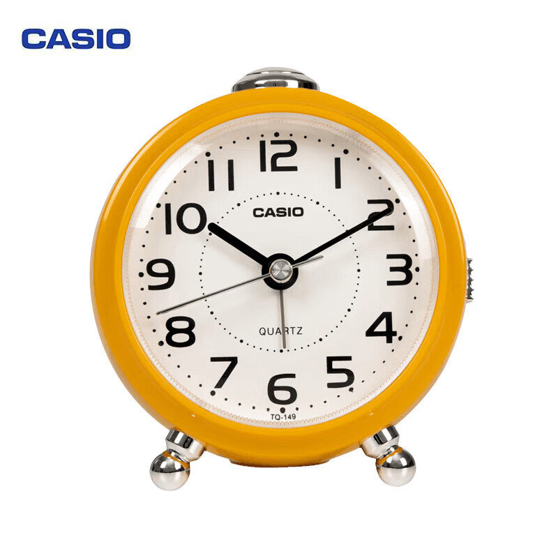 卡西欧（CASIO）学生儿童床头闹铃创意时尚钟表简约卧室床头小闹钟小夜灯学生闹钟 小米丸子闹钟（TQ-149-9PF）