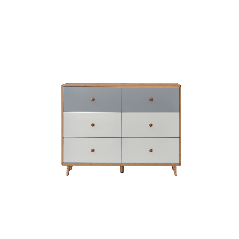 全友家居 斗柜 北欧卧室拼色设计储物收纳柜 多功能分区储物设计 670126 六斗柜