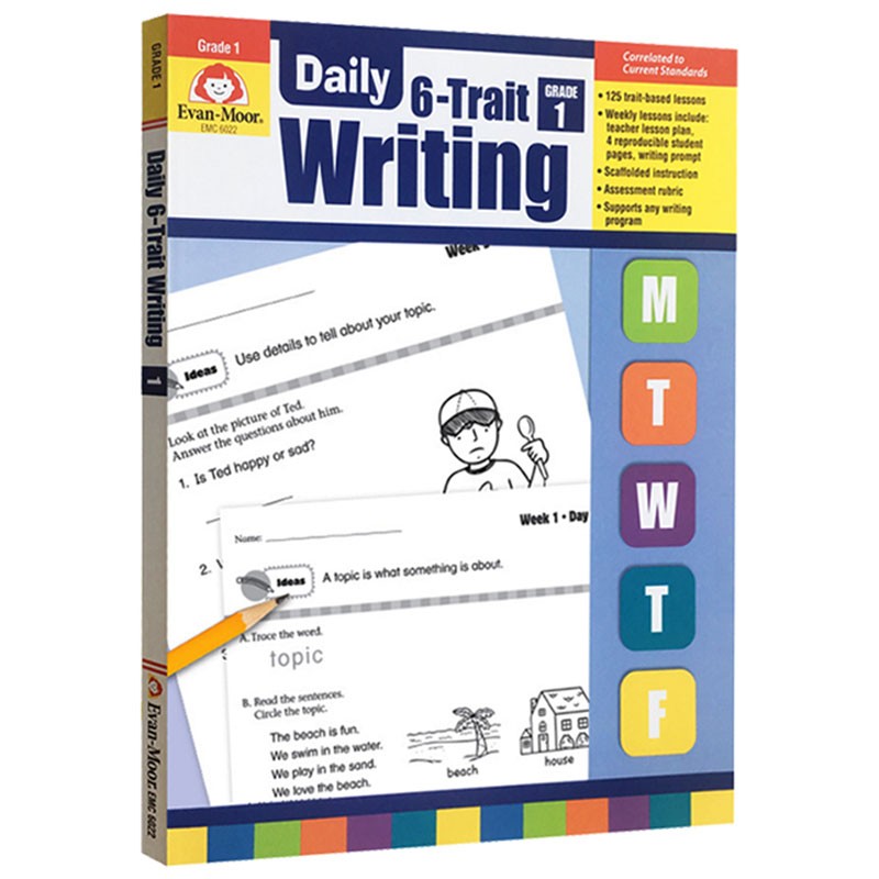 一年级 Daily 6-Trait Writing Grade 1 TE 每日练习系列附答案 完整版系统写作 Evan Moor Teacher Edition 英文原版美国加州教辅