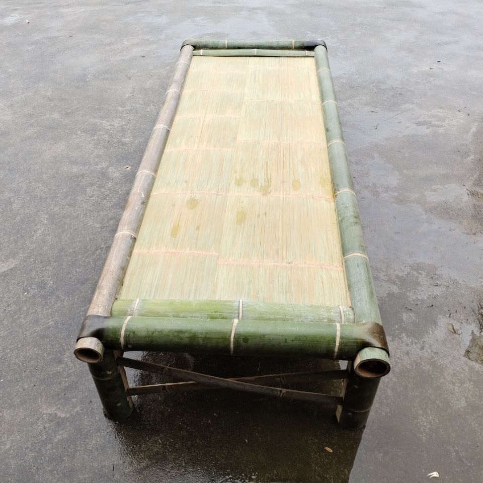 定做竹床竹子床简易躺椅竹凉床民宿定制茶台沙发桌子茶几手工制作 不