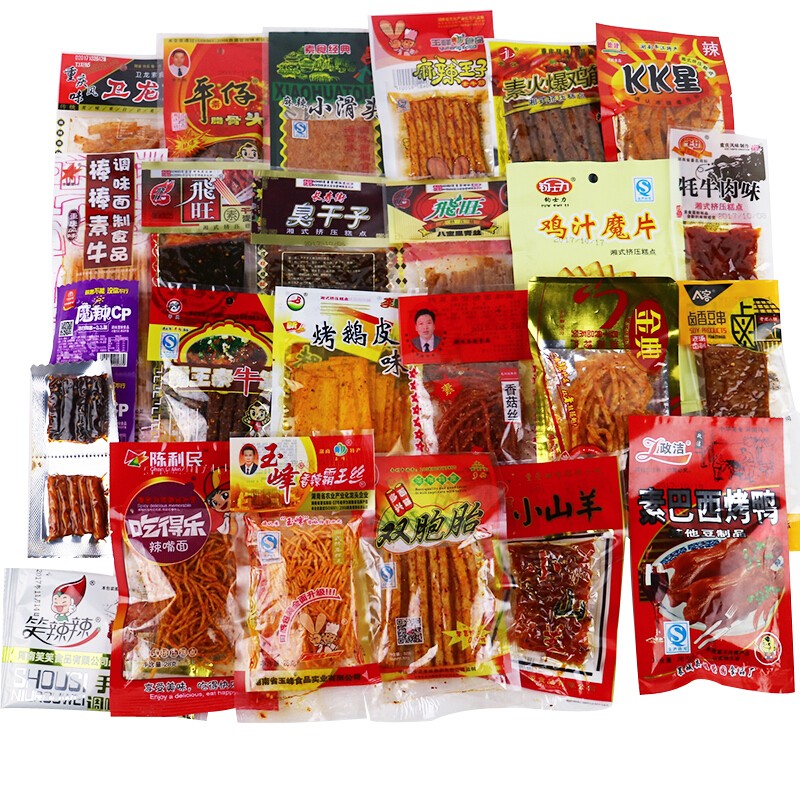 飞旺 麻辣辣条零食大礼包儿时辣条怀旧休闲零食 5种辣条混合装共60包