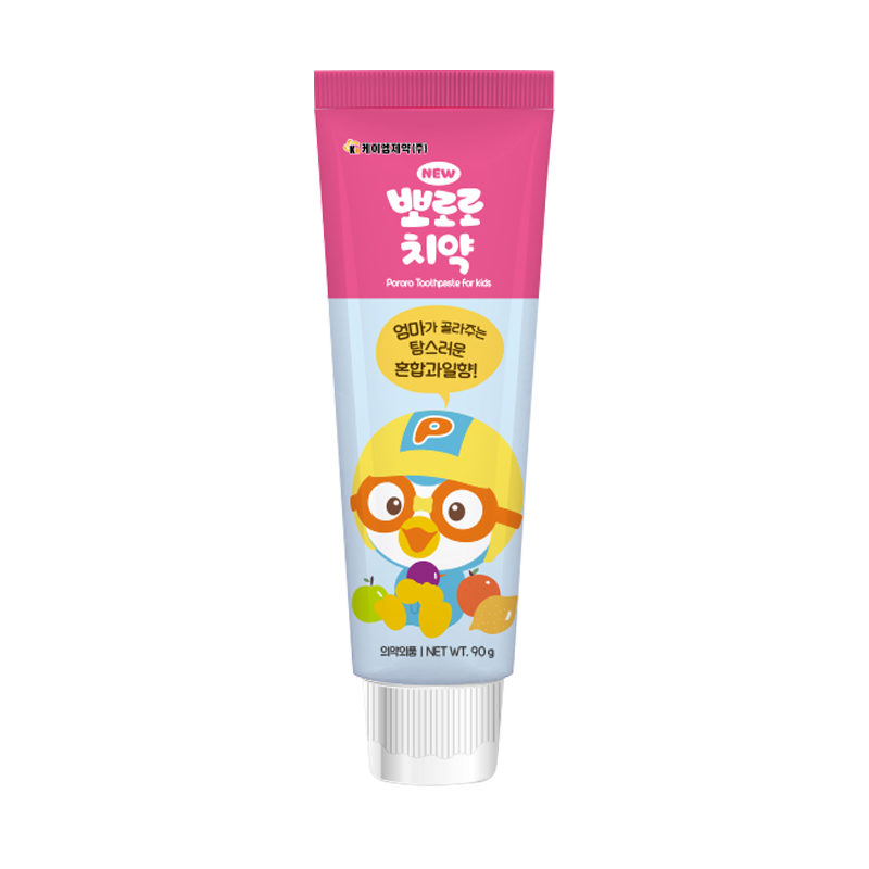 啵乐乐（Pororo）儿童牙膏3-6-12岁 含氟固齿口腔清洁宝宝牙膏 韩国进口混合味90g