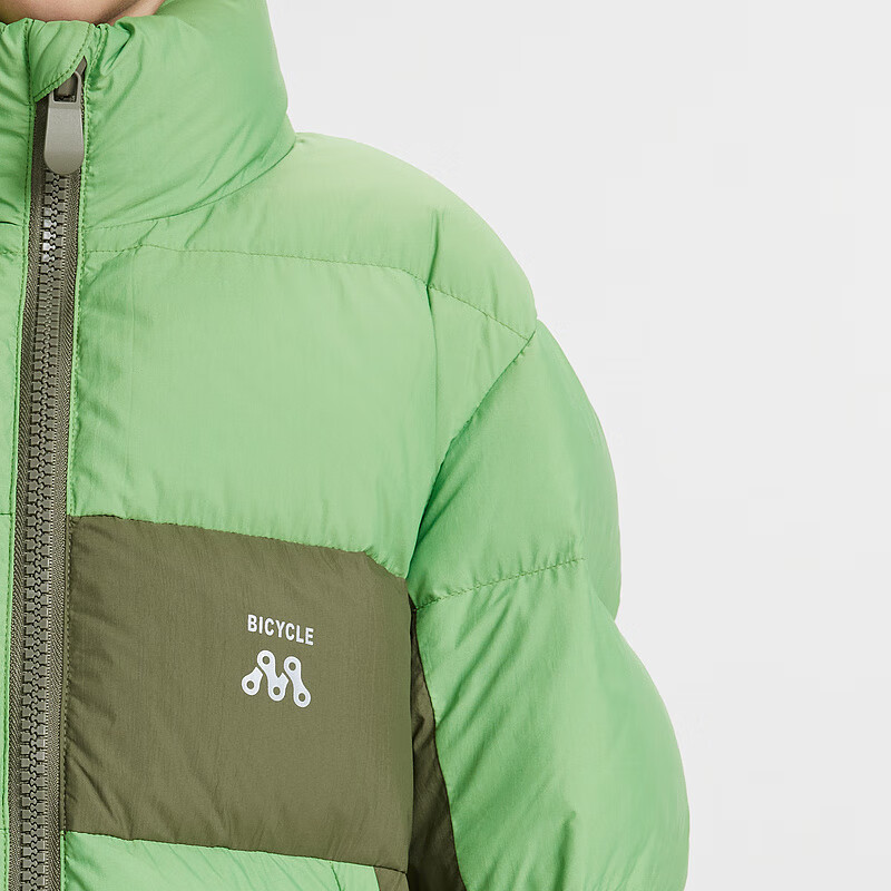 MQD三防抗菌绒儿童立领羽绒服松绿/黑色