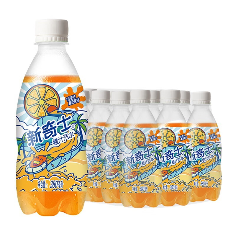 屈臣氏(watsons) 新奇士 碳酸果味汽水饮料 橙味380ml*15瓶 整箱