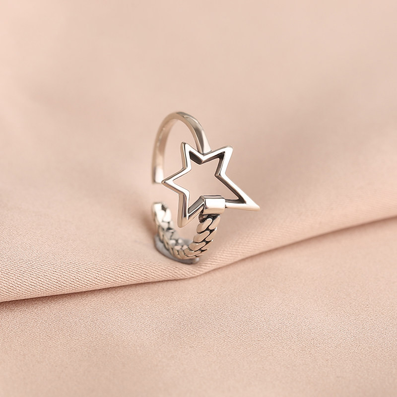 空心款五角星戒指均码【s925银】