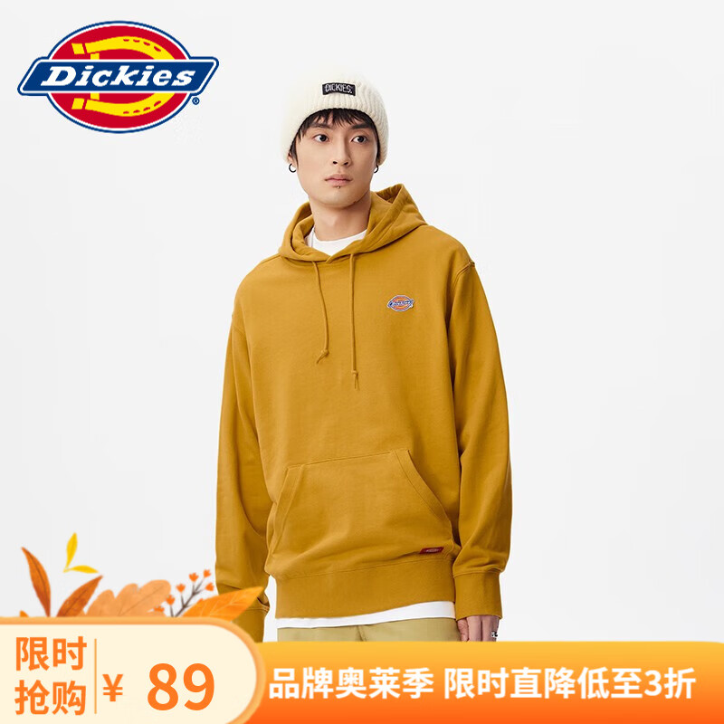 dickies【经典款】卫衣男女同款 印花连帽卫衣 毛圈布休闲上衣8874 姜黄色 00L使用感如何?