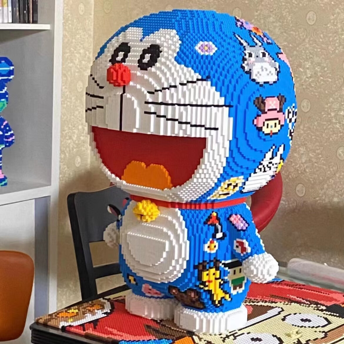 巨型2024龙年积木高难度玩具diy拼图女孩礼物摆件 65cm贴纸蓝胖子锤子