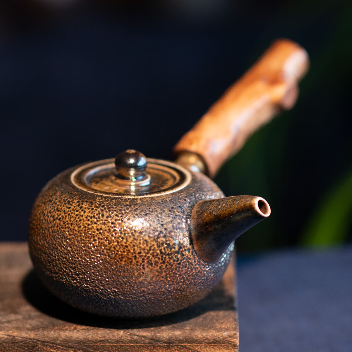 ovozi台湾柴烧 纯手工粗陶茶神柴烧冰烟云雾壶吴泰亿金银彩自然落灰釉