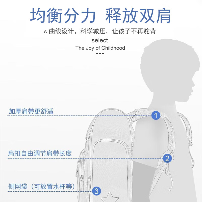 Select背包书包双肩包新款包儿童包学生背包旅行包可爱个性双肩包卡通 恐龙背包【适用于3-8岁】