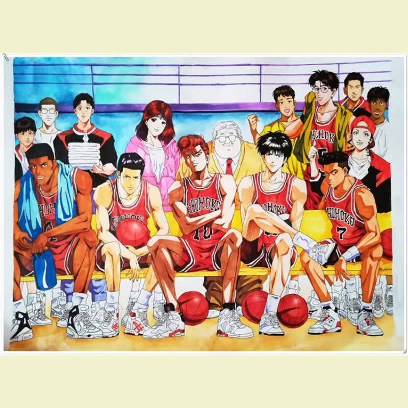 狼天影井上雄彦slamdunk海报墙贴画樱木花道流川枫灌篮高手可定制 01