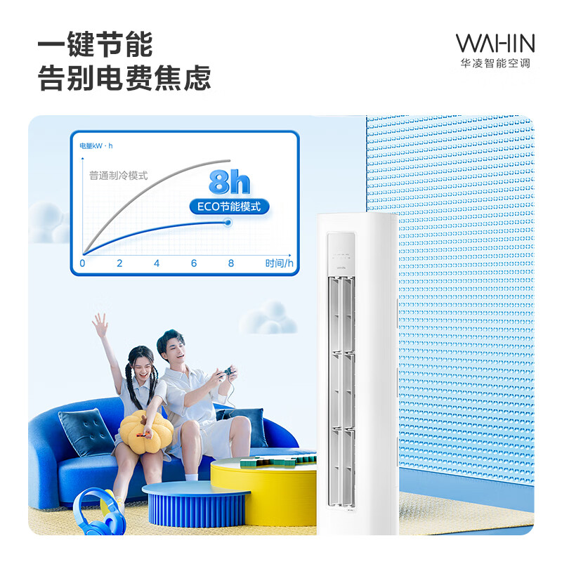 华凌空调2匹柜机 小冰棒 新三级能效变频冷暖 省电立式客厅卧室空调柜机 二代升级款KFR-51LW/N8HA3II