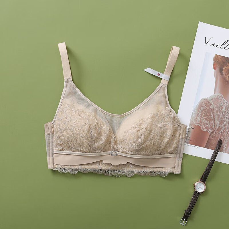 茹萱乐真丝内衣女全罩杯舒适文胸无钢圈聚拢侧收调整型乳胶桑蚕丝内衣