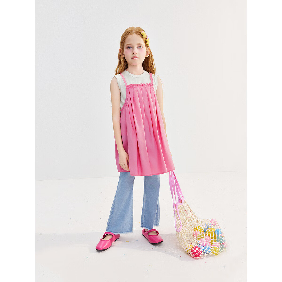 MiniPeace太平鸟童装夏女童牛仔长裤F2HAE2A21 牛仔蓝色 120cm