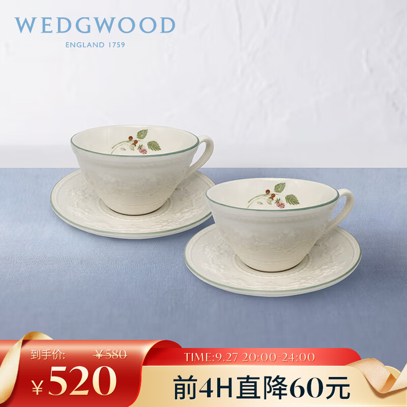 WEDGWOOD威基伍德 欢愉假日 树莓 咖啡杯碟组 陶瓷 欧式杯碟套组 两杯两碟怎么样,好用不?
