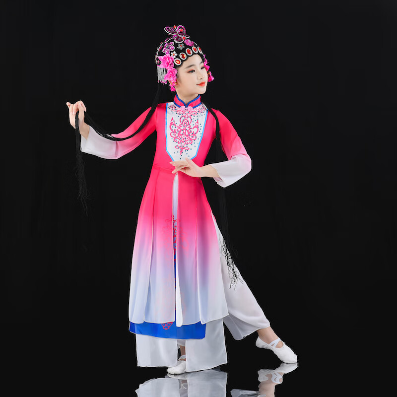 服装小花旦服梨花颂赤伶舞蹈服梨园表演俏花旦 花旦玫红色衣服 裤子