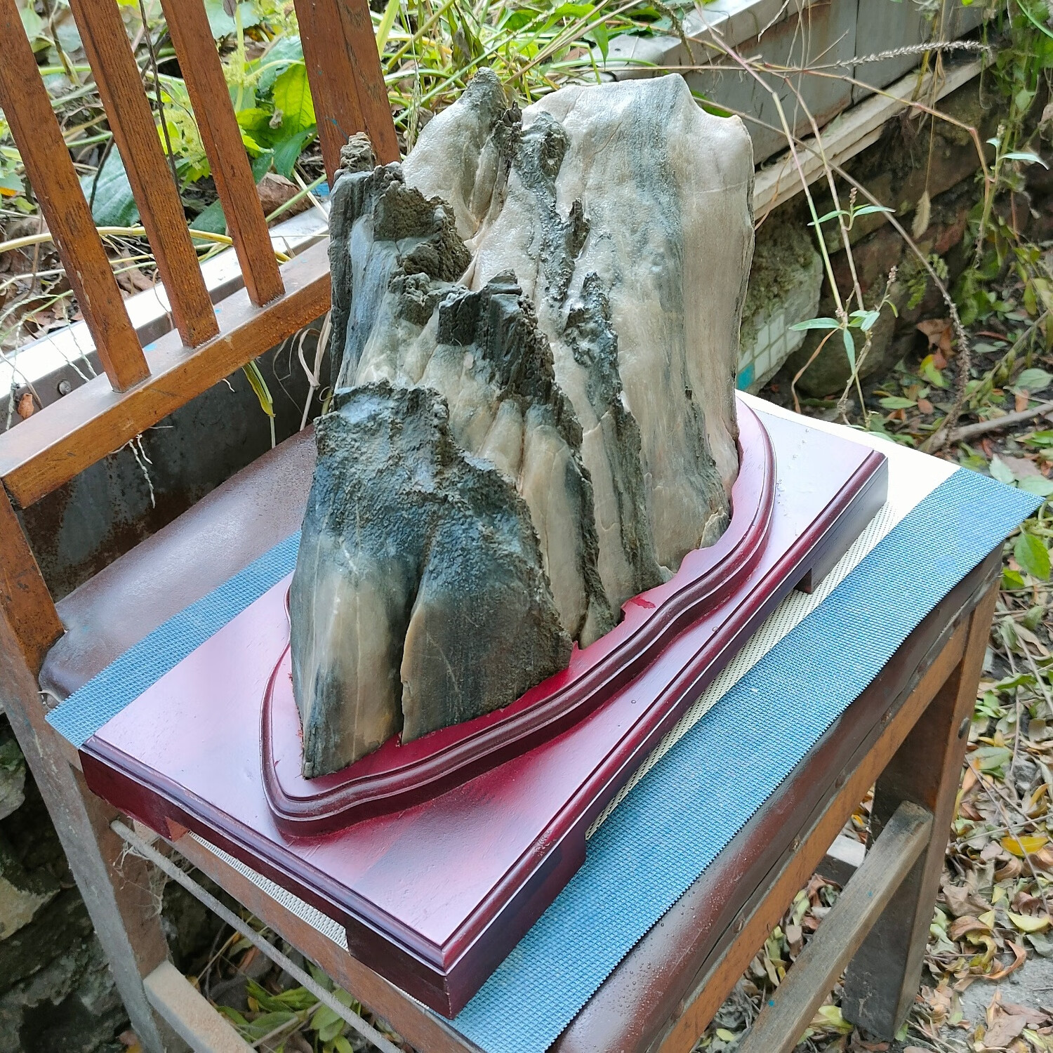 冰川石大山形 松花石产地精品山形摆件 办公桌书柜玄关客厅礼品