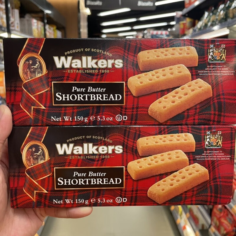 食怀现货 Walkers英国进口黄油饼干150g多口味手指条礼盒黄油酥性饼干 两盒150g牛油手指条酥饼