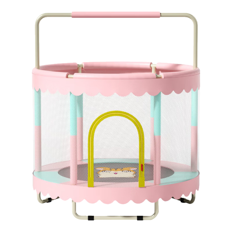 曼迪卡威蹦蹦床室內(nèi)家用兒童1-3-10歲寶寶砰砰跳跳床小孩蹭蹭床玩具禮物 1.2米 撞色烤漆單杠款粉承重700斤 加厚護(hù)網(wǎng)/吸盤(pán)靜音防滑腿